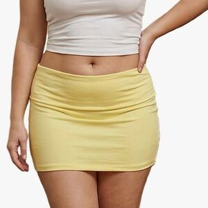 Amazon Yellow Bodycon Mini Skirt